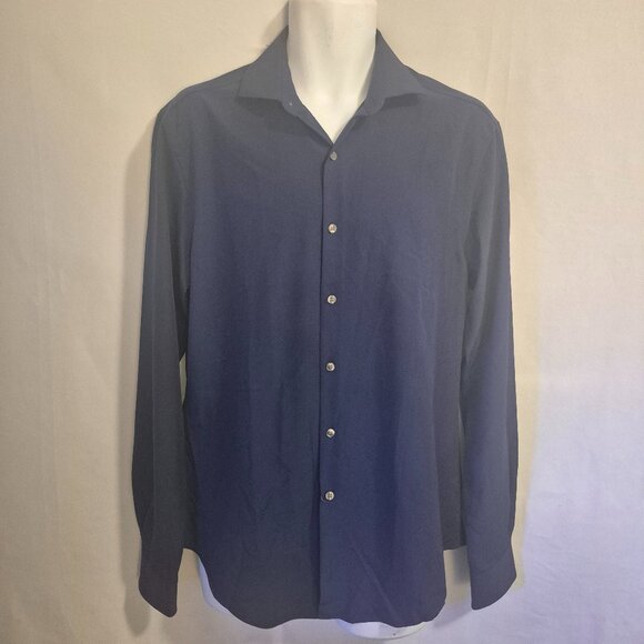 Van Heusen dress shirt, slim fit, dark Navy blue, size MED. (15-15.5/ 34-35) NWT - Picture 1 of 12